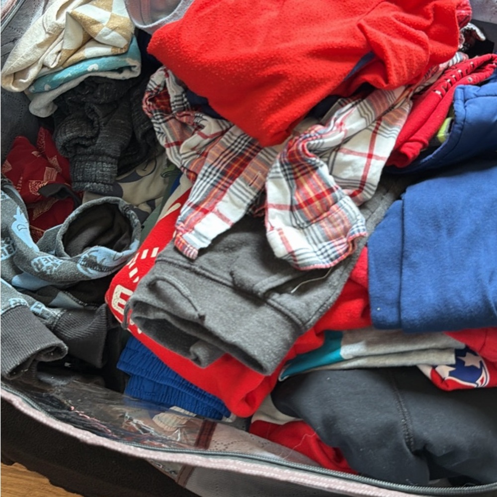 Mixed Clothing Bundle with Red and Gray Accents
